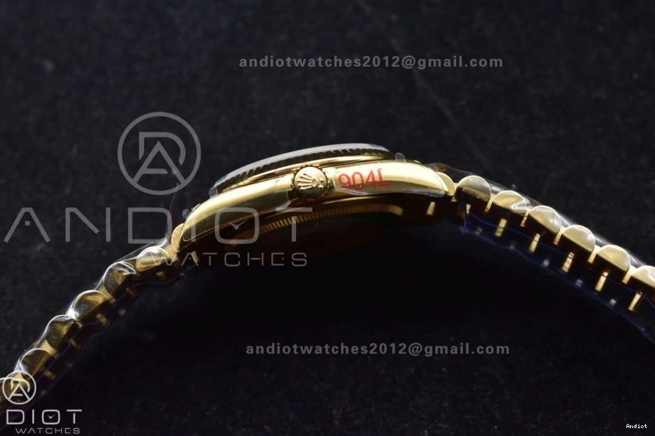 YG 36 Steel Edition 696 904L (Gain Dial V5 on vr3255 Weight) Best Bracelet President QF Gold DayDate EasyCare 0723